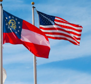 Bandeiras dos EUA e da Georgia - E Eu Com Isso Levante